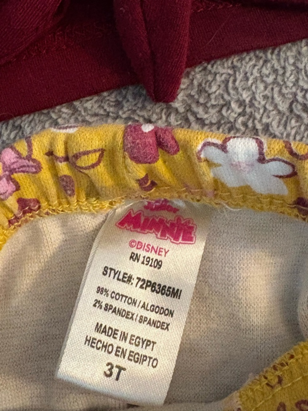 Disney Junior Minnie Mouse Shirt And Pant Set Size 3T Girls Floral Yellow - Picture 5 of 6